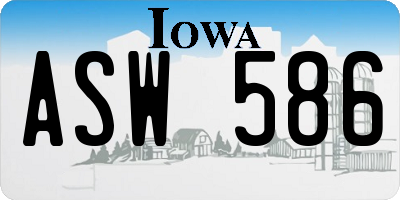 IA license plate ASW586