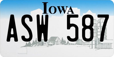 IA license plate ASW587