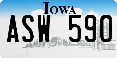 IA license plate ASW590