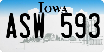 IA license plate ASW593