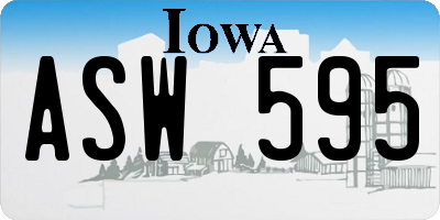IA license plate ASW595