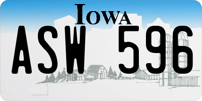 IA license plate ASW596