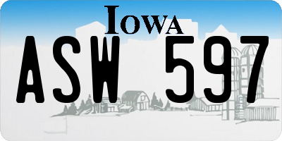 IA license plate ASW597