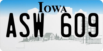 IA license plate ASW609