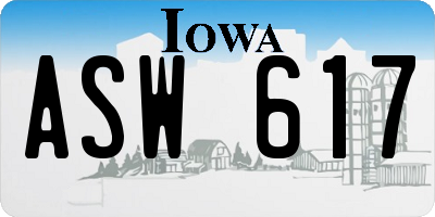IA license plate ASW617