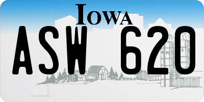 IA license plate ASW620