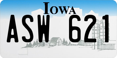 IA license plate ASW621