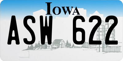 IA license plate ASW622