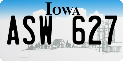 IA license plate ASW627