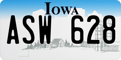 IA license plate ASW628
