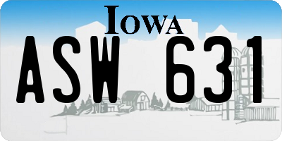 IA license plate ASW631
