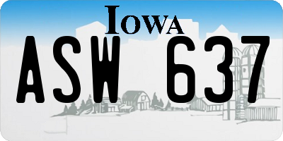 IA license plate ASW637
