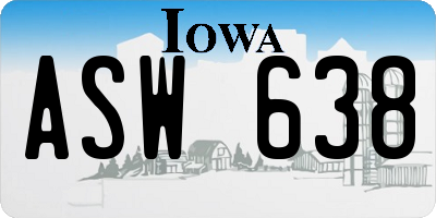IA license plate ASW638