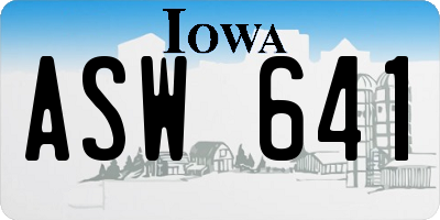 IA license plate ASW641