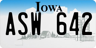 IA license plate ASW642