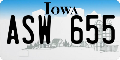 IA license plate ASW655