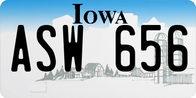 IA license plate ASW656