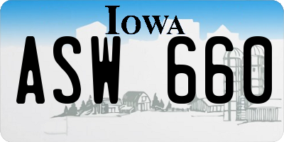 IA license plate ASW660