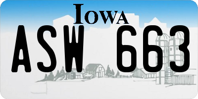 IA license plate ASW663