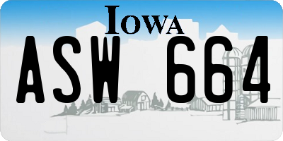 IA license plate ASW664