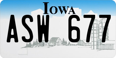 IA license plate ASW677