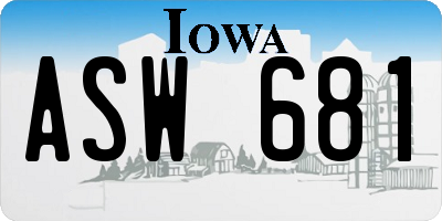 IA license plate ASW681