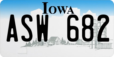 IA license plate ASW682