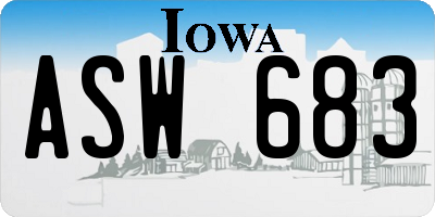 IA license plate ASW683
