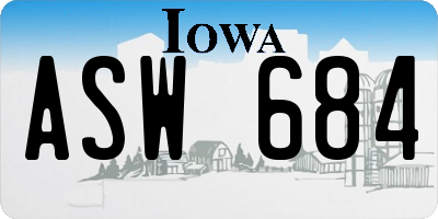 IA license plate ASW684