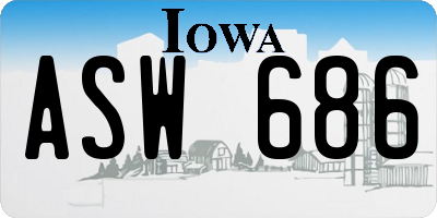 IA license plate ASW686