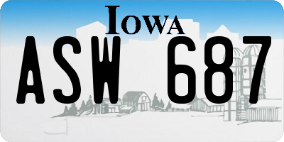 IA license plate ASW687