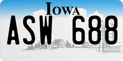 IA license plate ASW688