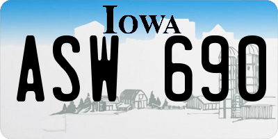 IA license plate ASW690