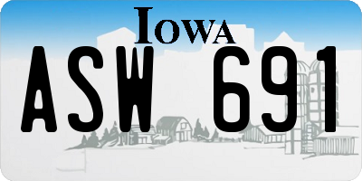 IA license plate ASW691