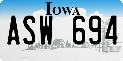 IA license plate ASW694