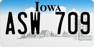 IA license plate ASW709