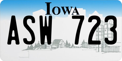 IA license plate ASW723