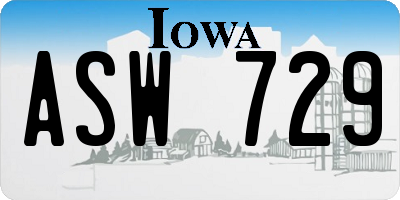 IA license plate ASW729