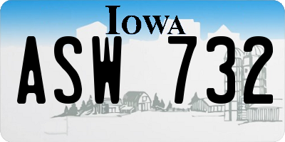 IA license plate ASW732