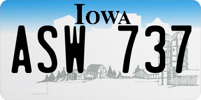 IA license plate ASW737