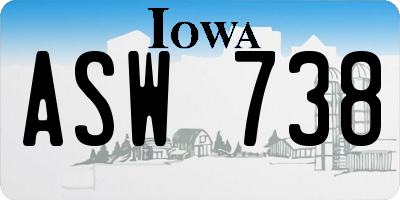 IA license plate ASW738