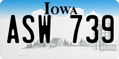 IA license plate ASW739