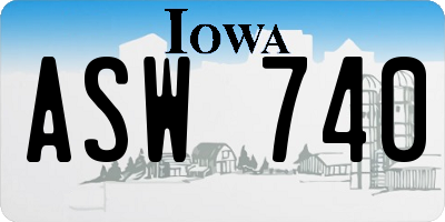 IA license plate ASW740