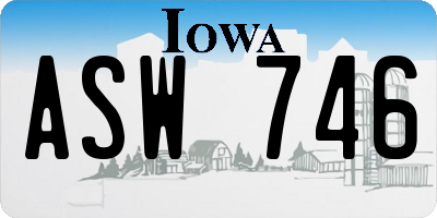 IA license plate ASW746