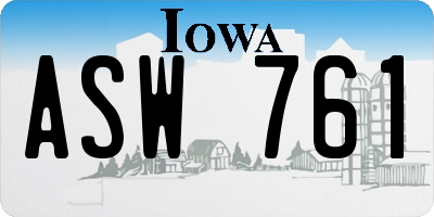 IA license plate ASW761