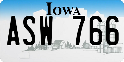 IA license plate ASW766