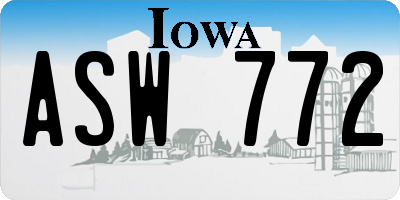 IA license plate ASW772