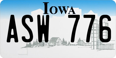 IA license plate ASW776
