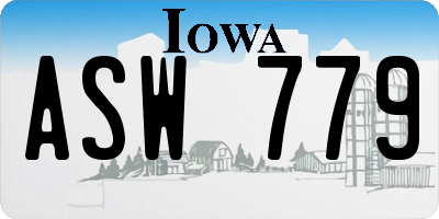 IA license plate ASW779