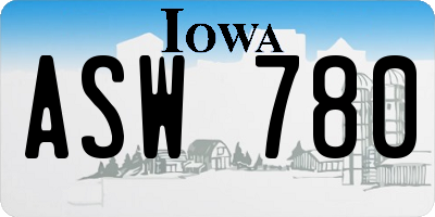 IA license plate ASW780